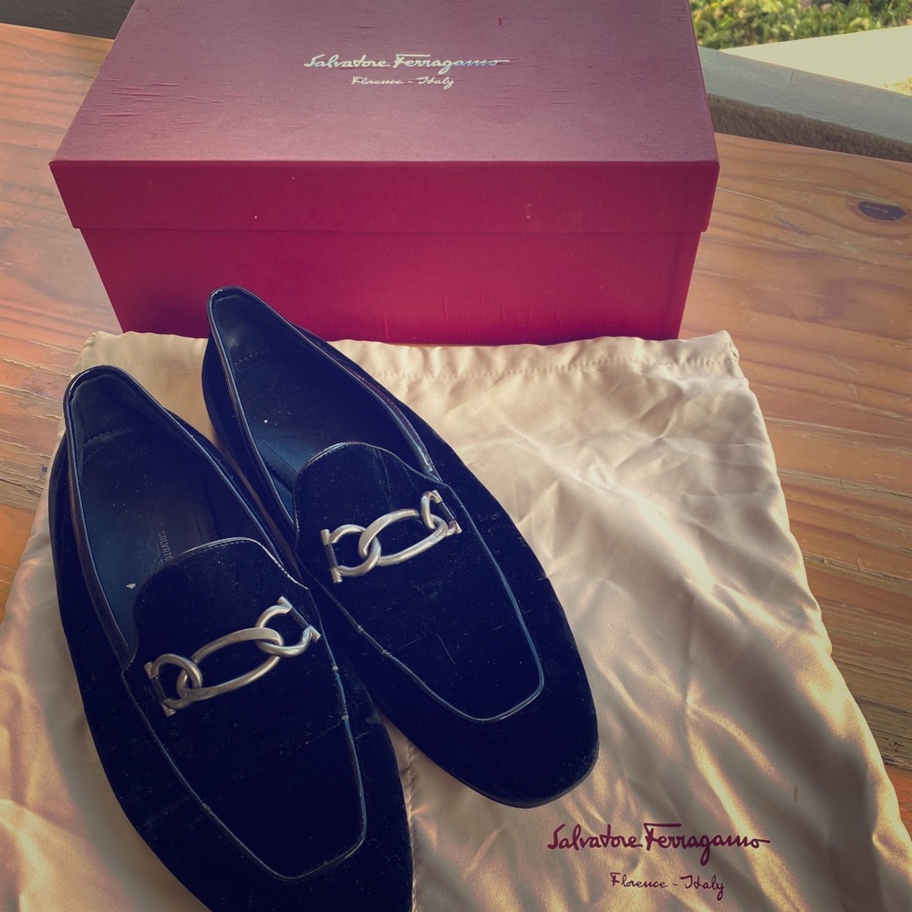 Salvatore Ferragamo Nero patentcalf LC U 67348